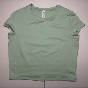 Alo Yoga Cropped Athletic Tee Mint Green Activewear Top